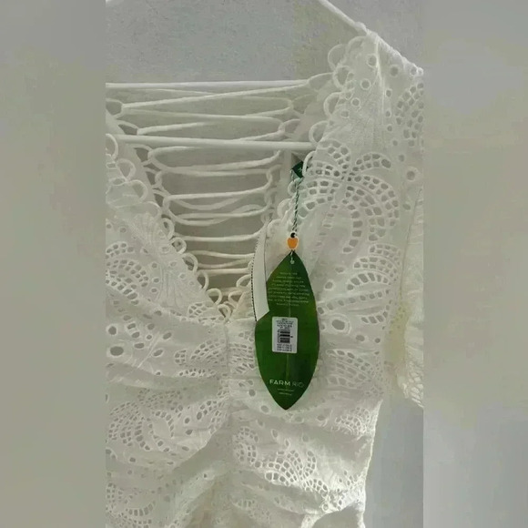 NWT Farm Rio Eyelet Cotton Lace-Up Midi-Dress size M - Picture 9 of 10